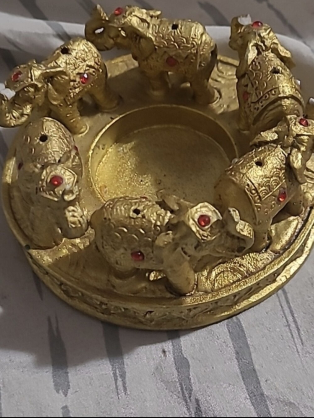 Gold Elephant Tealight Holder - Home Accents